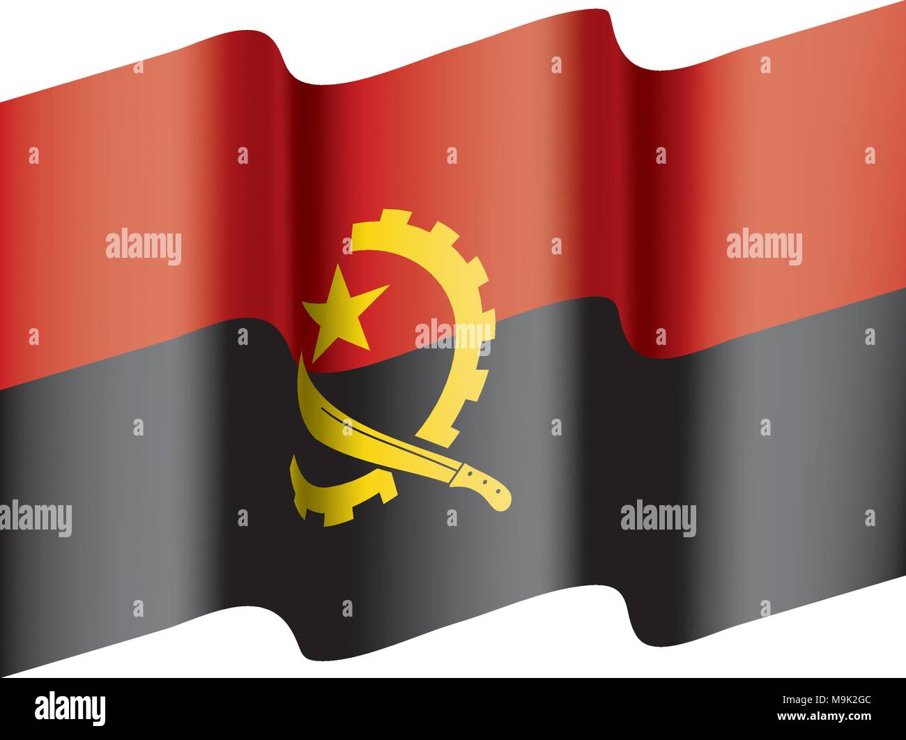 Drapeau de l'Angola, vector illustration Illustration de Vecteur