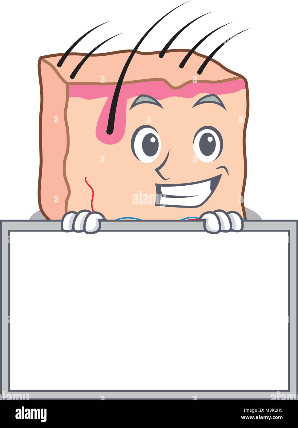 Souriant avec la peau du personnage cartoon style Illustration de Vecteur