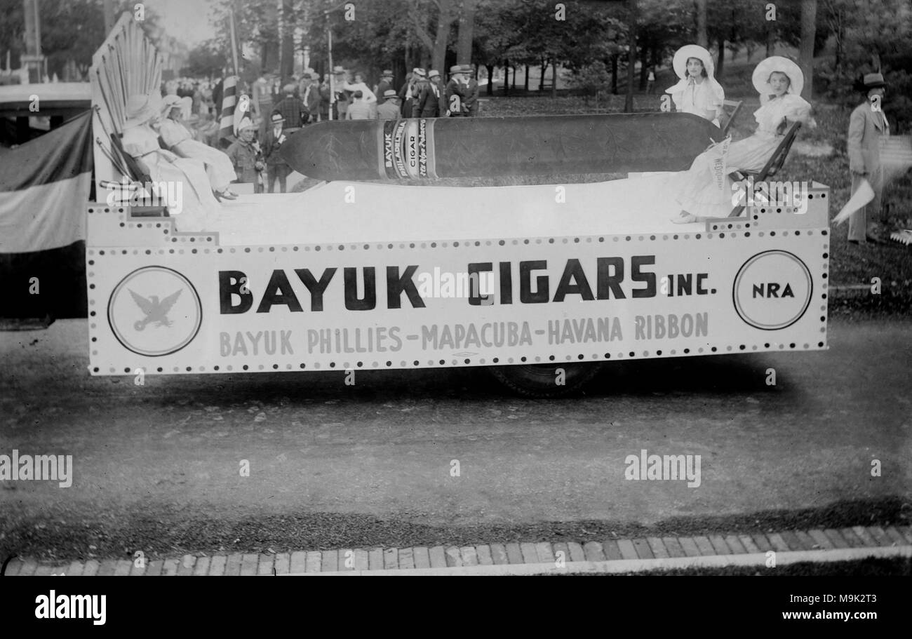 Quatrième de juillet char parrainé par Bayuk Cigares de Philadelphie, ca. 1934. Banque D'Images