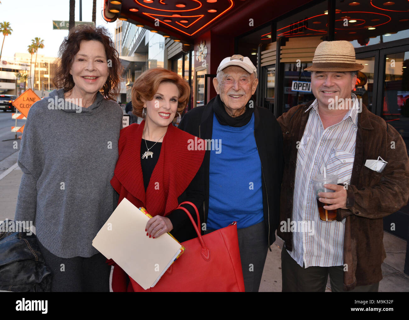 Samatha Harper Macy, Kat Kramer, Bill Macy et Harrison tenue assiste à la 41e anniversaire de la fin de l'examen préalable au spectacle Ahrya Laemmle Fine Art Theatre le 24 mai 2018 à Beverly Hills. Banque D'Images