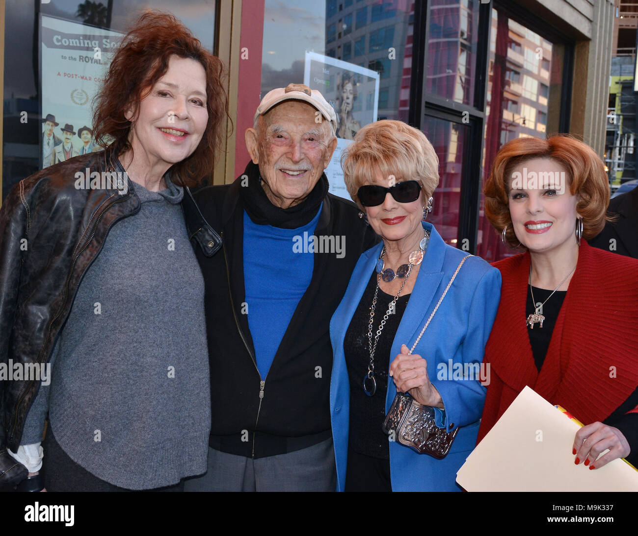 Samantha Harper Macy, Bill Macy, Karen Sharpe Kramer et Kat Kramer assiste à la 41e anniversaire de la fin de l'examen préalable au spectacle Ahrya Laemmle Fine Art Theatre le 24 mai 2018 à Beverly Hills. Banque D'Images