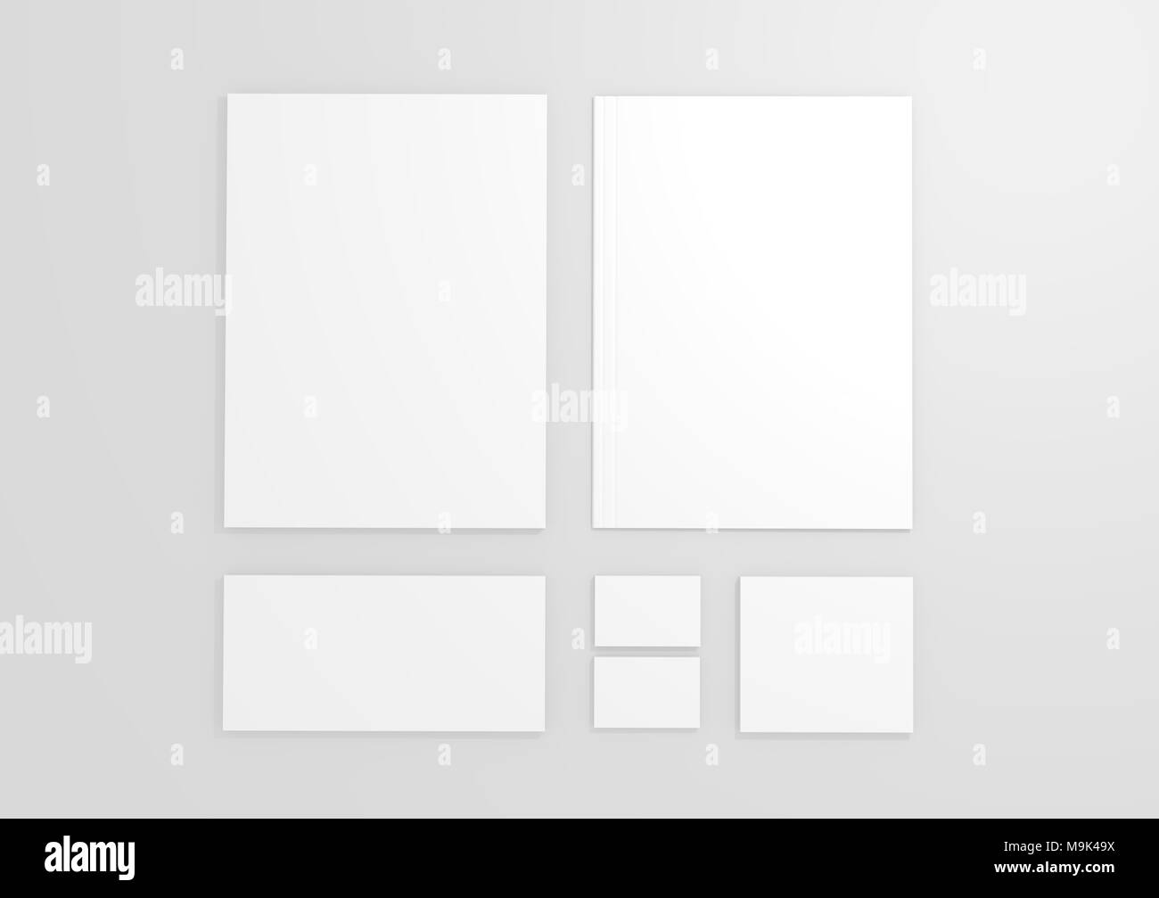 Isolé en blanc 3D Business Corporate Design Set render - Copyspace Banque D'Images