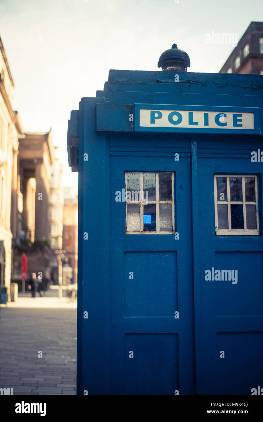 Ancienne boîte de Police à Glasgow, Ecosse Banque D'Images