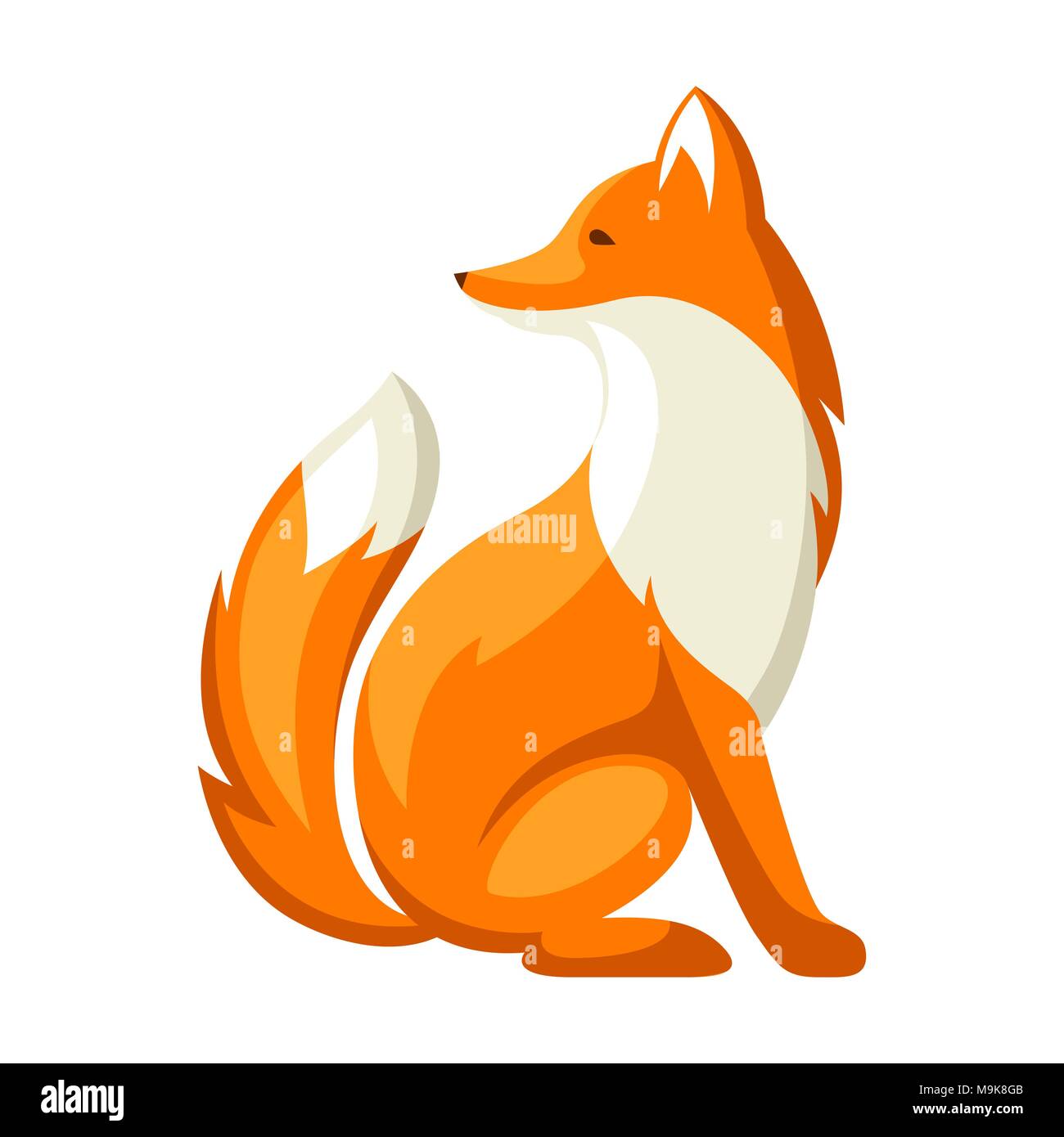 Illustration stylisée de Fox. Woodland forest animal sur fond blanc Illustration de Vecteur