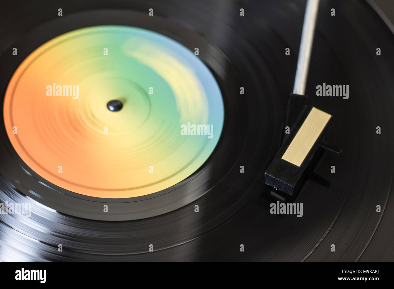 Spinning vinyl record Banque D'Images