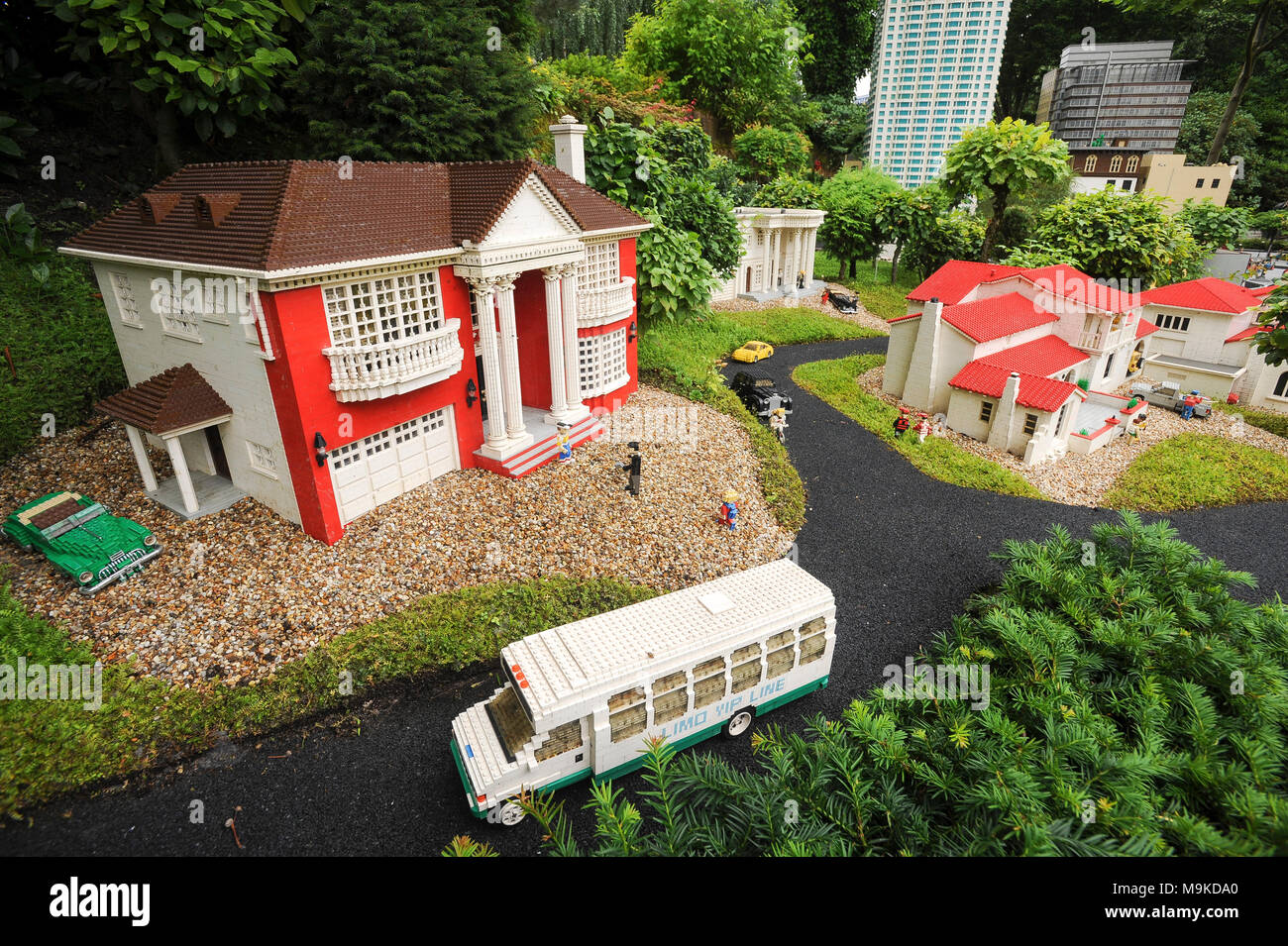 Lego briques résidence Beverly Hills, Californie, USA en Mini de Legoland Billund Resort a ouvert en 1968 à Billund, Danemark. 17 août 2010, i Banque D'Images