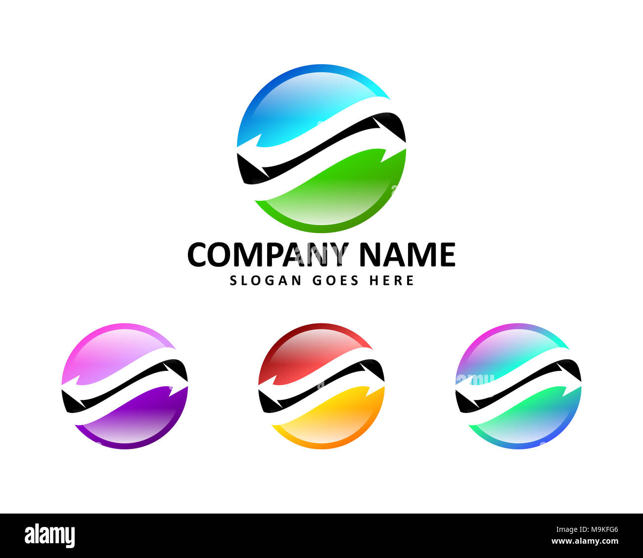 Est un symbole circulaire, résumé, abstract circle, flèche, change Banque D'Images