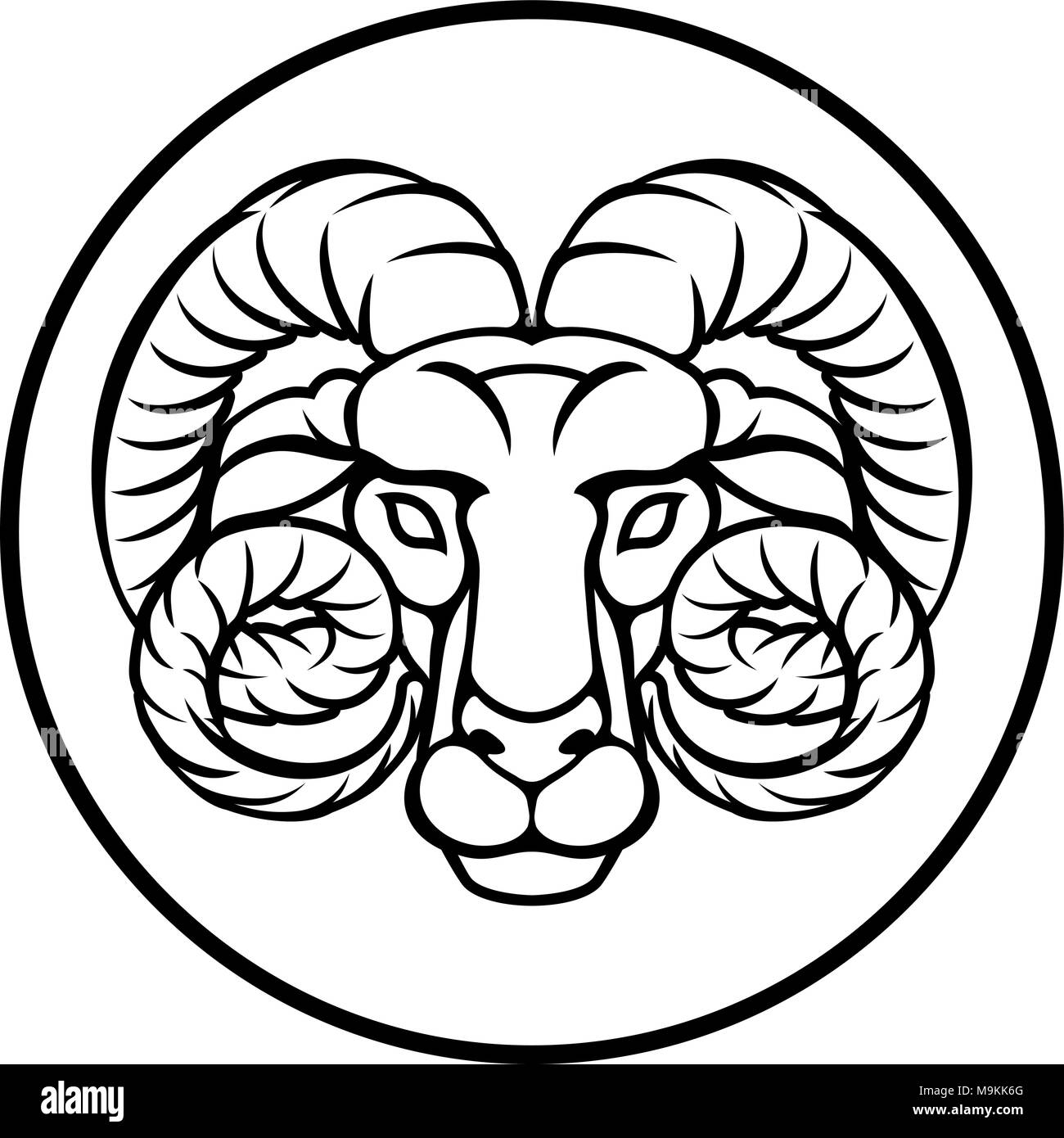 Bélier Horoscope Astrologie signe du Zodiaque Illustration de Vecteur