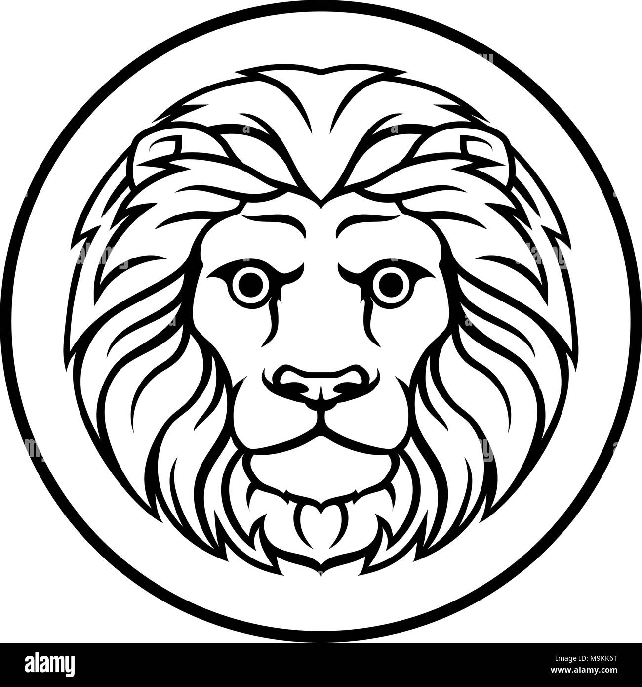 Lion Horoscope Lion signe du Zodiaque Illustration de Vecteur