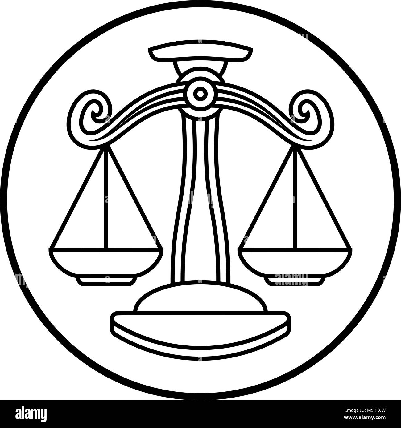 Signes du zodiaque Balance Icône Balances Illustration de Vecteur