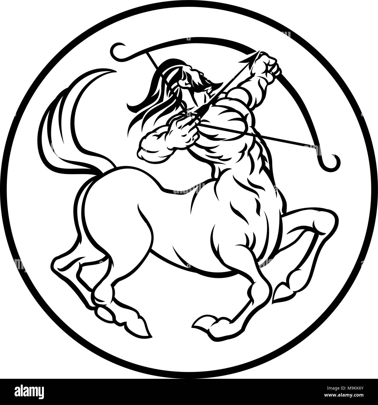 Horoscope Sagittaire signe du zodiaque Centaur Illustration de Vecteur