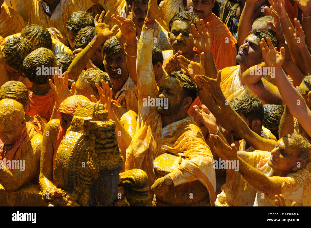 Mahamastakabhisheka festival - onction des Gommateshwara Bahubali Statue située à Shravanabelagola à Karnataka, en Inde. Il s'agit d'une importante Banque D'Images