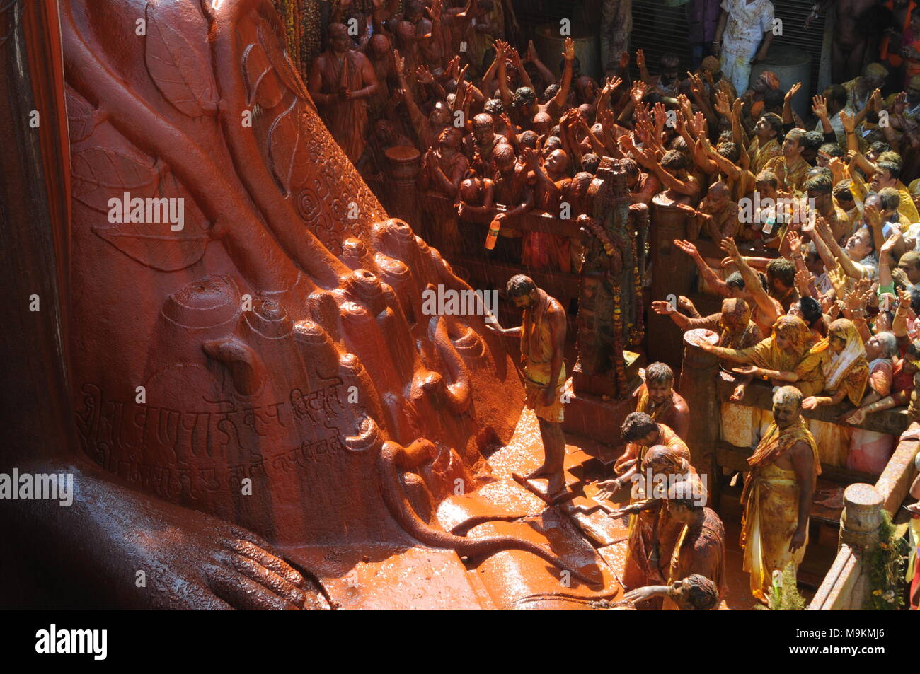 Mahamastakabhisheka festival - onction des Gommateshwara Bahubali Statue située à Shravanabelagola à Karnataka, en Inde. Il s'agit d'une importante Banque D'Images