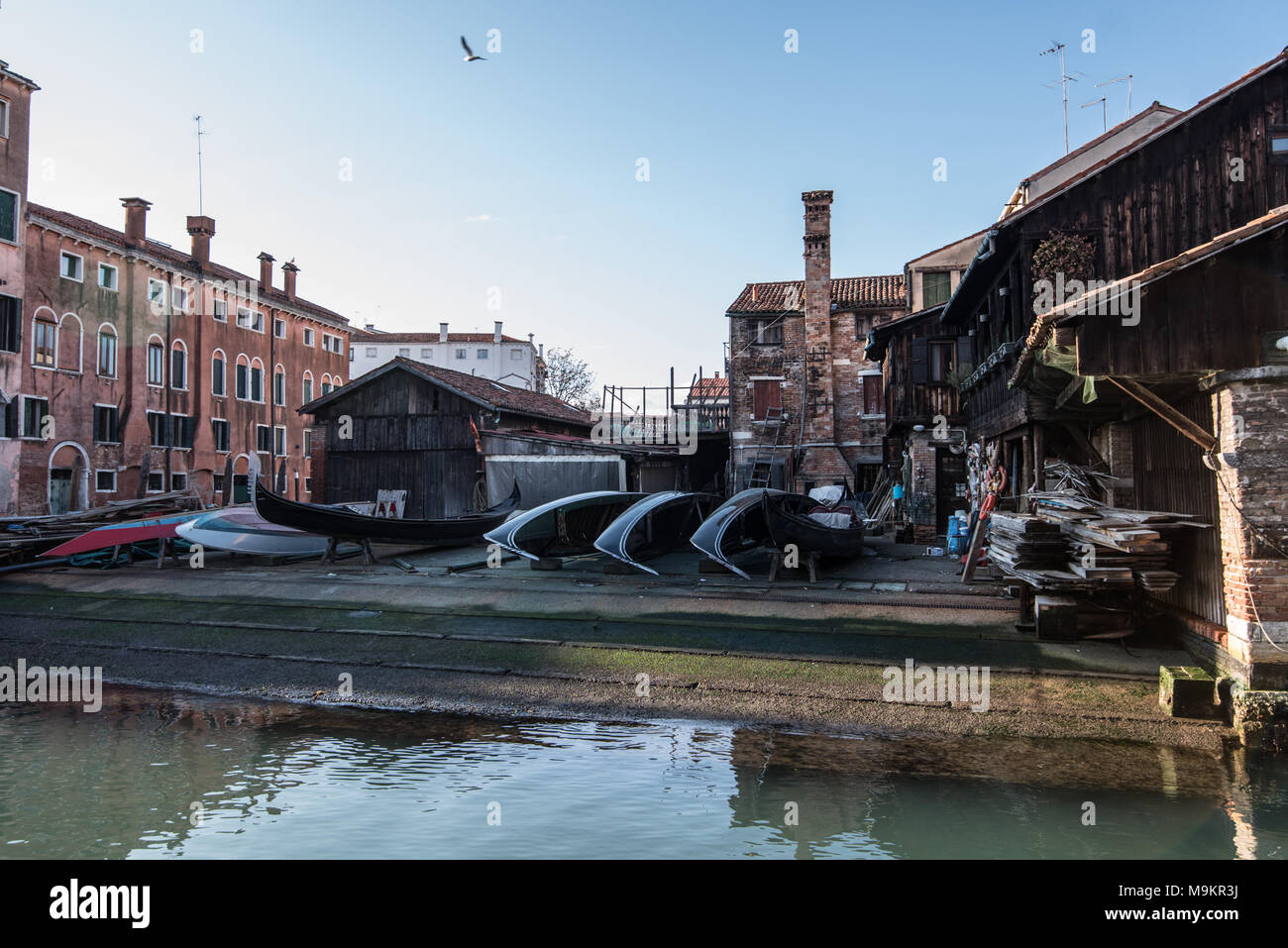 Italie, Venise - journée ordinaire à Venise, Italie, avec canaux et gondoles autour de la ville Banque D'Images