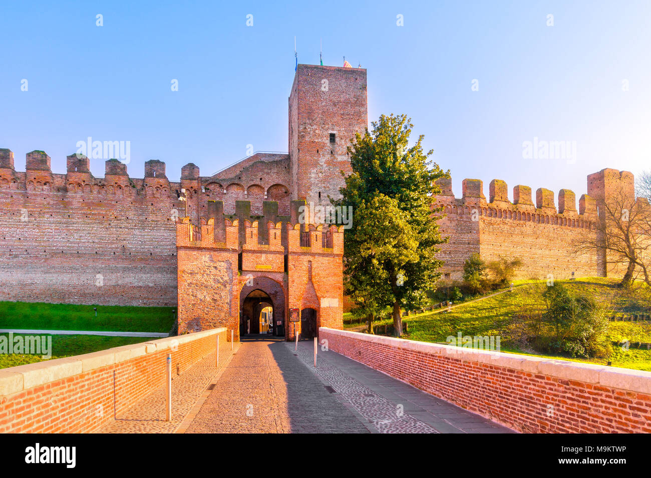 Cittadella Ville, tour d'entrée et les murs médiévaux. Padoue, Vénétie Italie Europe. Banque D'Images