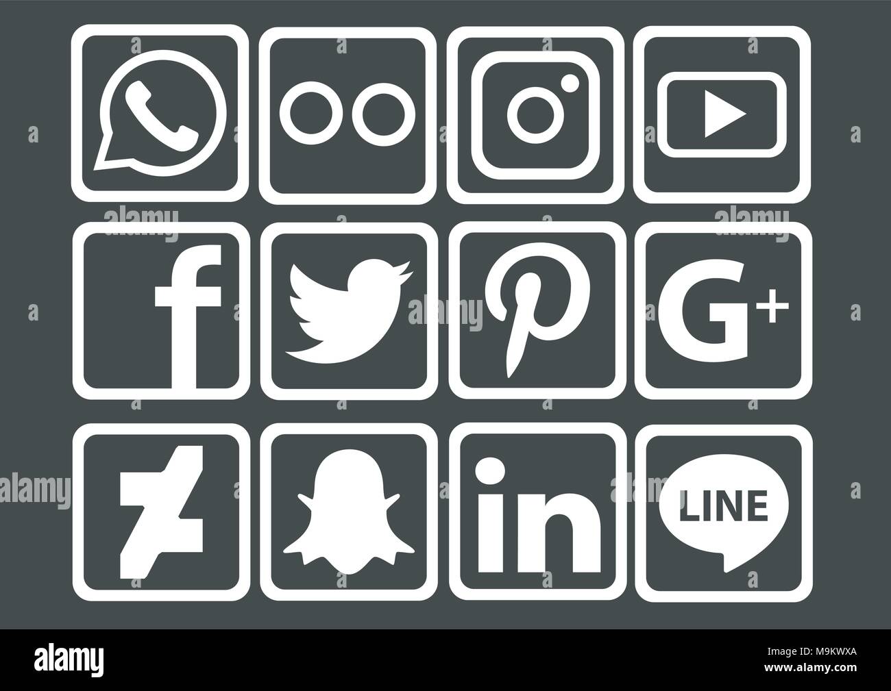 Conception de vecteur social media icon pack Illustration de Vecteur