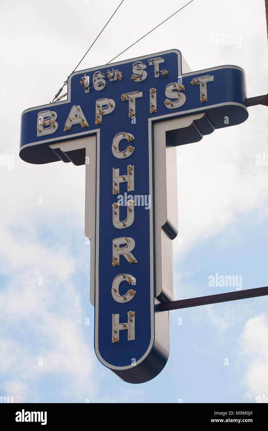 L'Église baptiste fut le site de la bombe à motivation raciale en 1963 à Birmingham, Alabama Banque D'Images