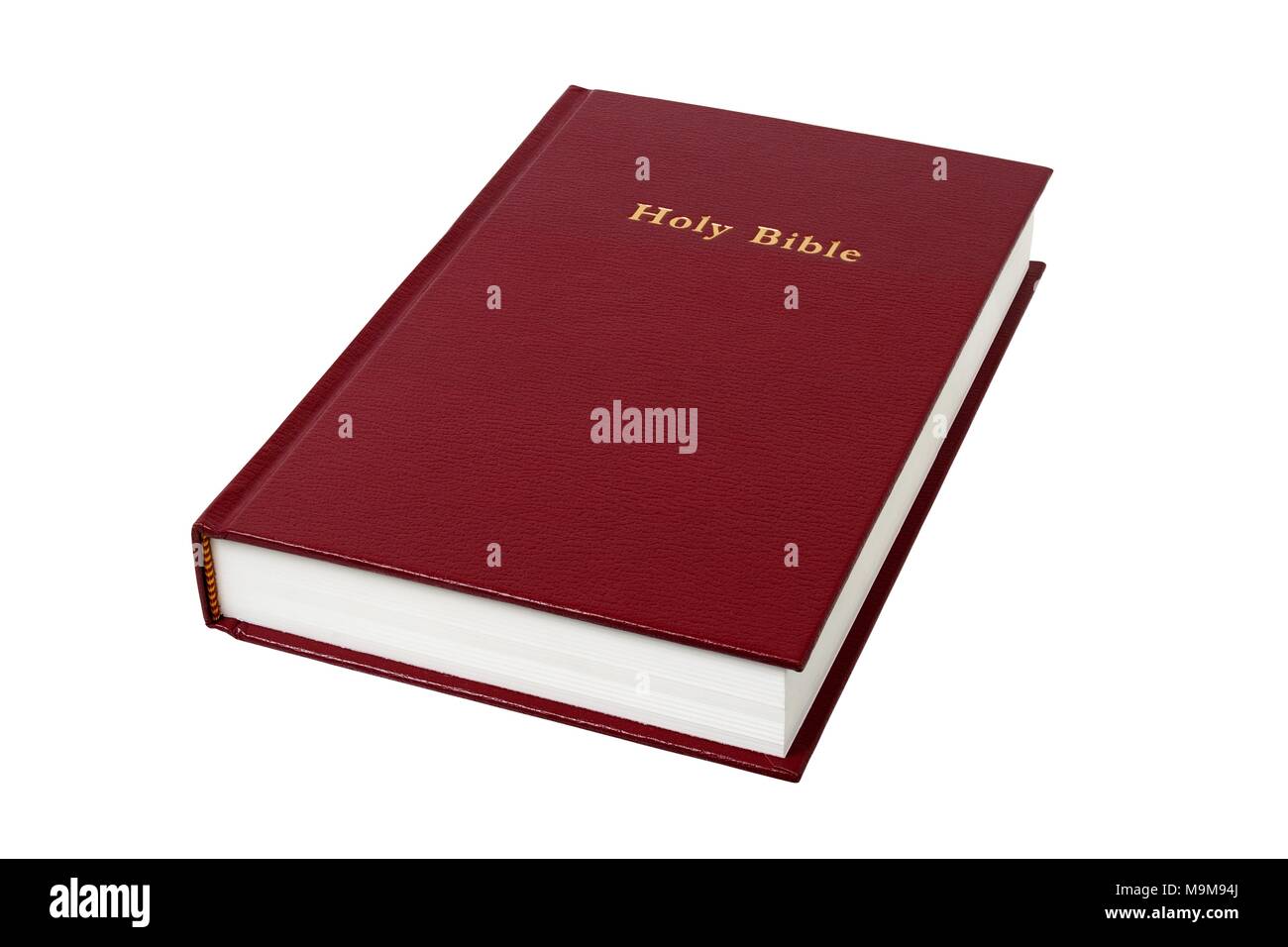 Sainte Bible livre isolé sur fond blanc Banque D'Images