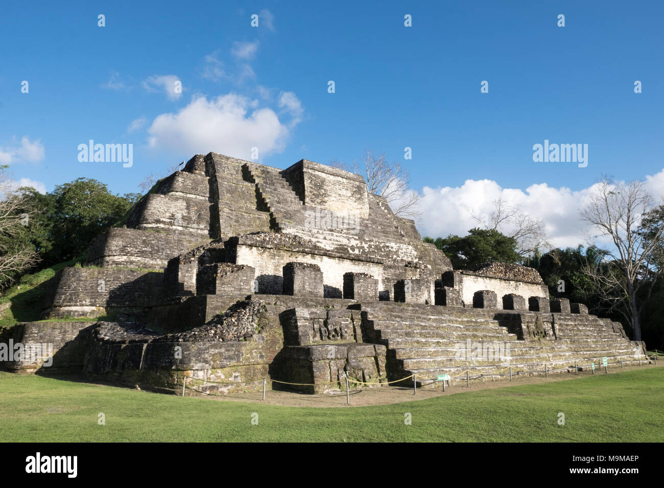 Temple Maya et Ruines d'Altun Ha, Belize Banque D'Images