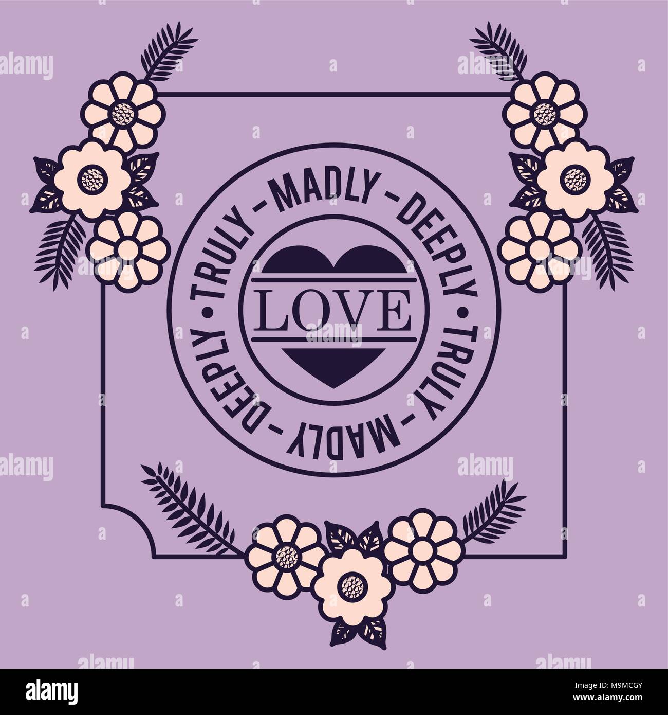 L'amour joint floral design illustration vecteur de conception de carte Illustration de Vecteur