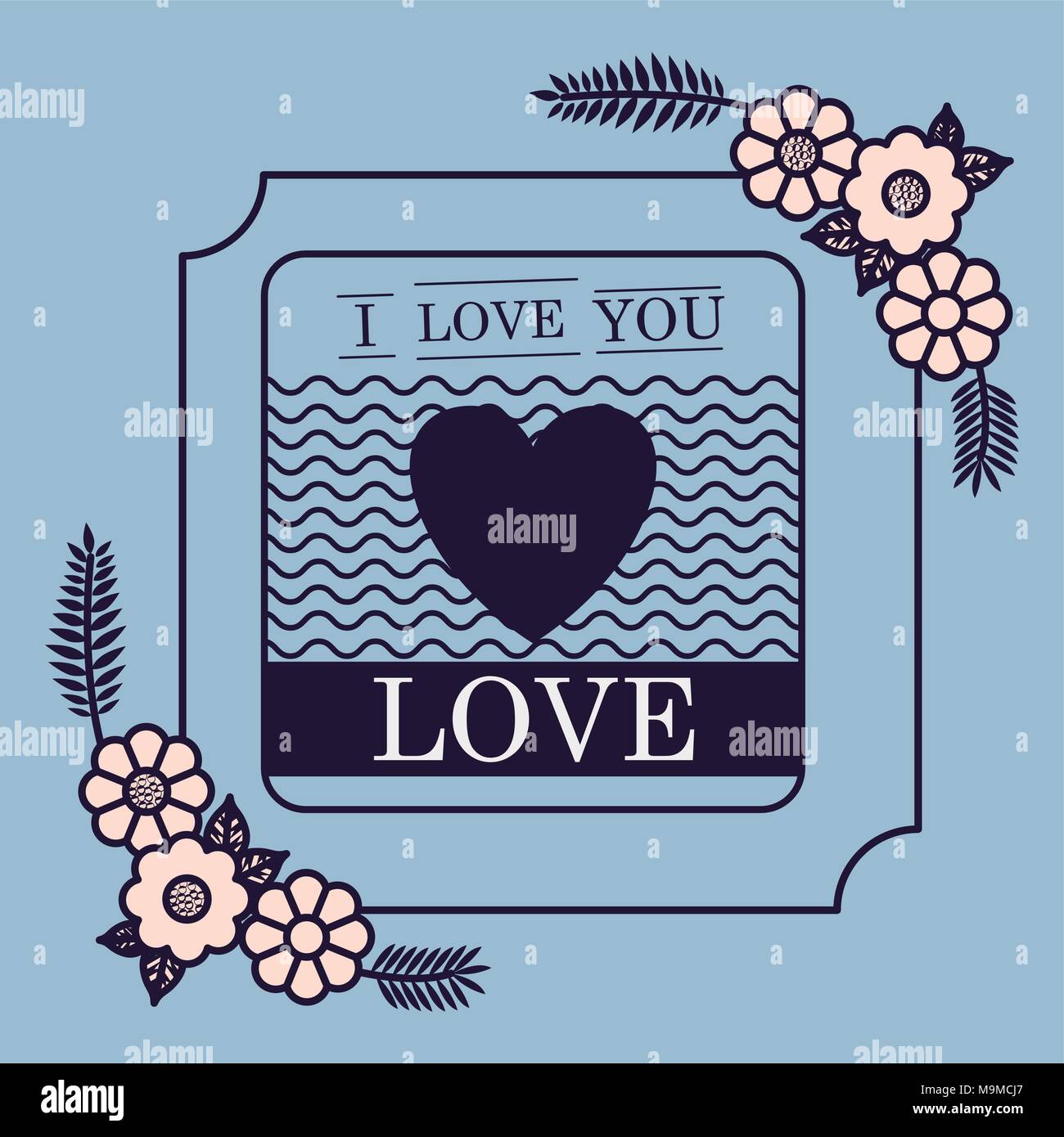 L'amour joint floral design illustration vecteur de conception de carte Illustration de Vecteur