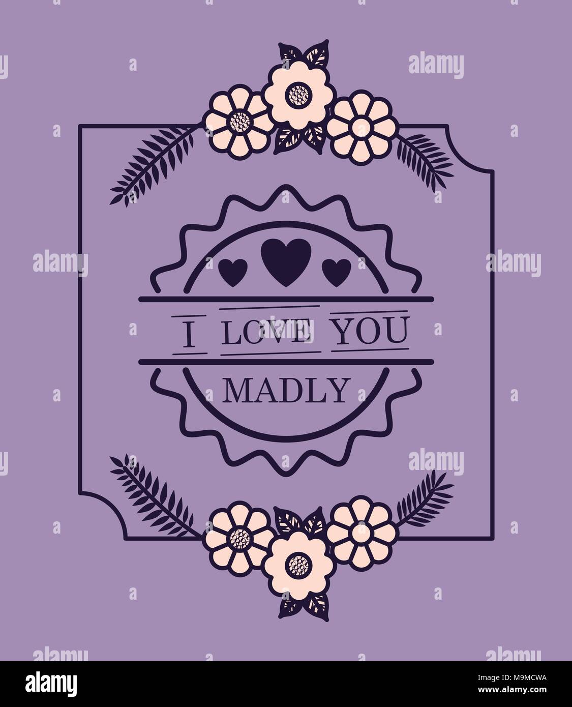 L'amour joint floral design illustration vecteur de conception de carte Illustration de Vecteur