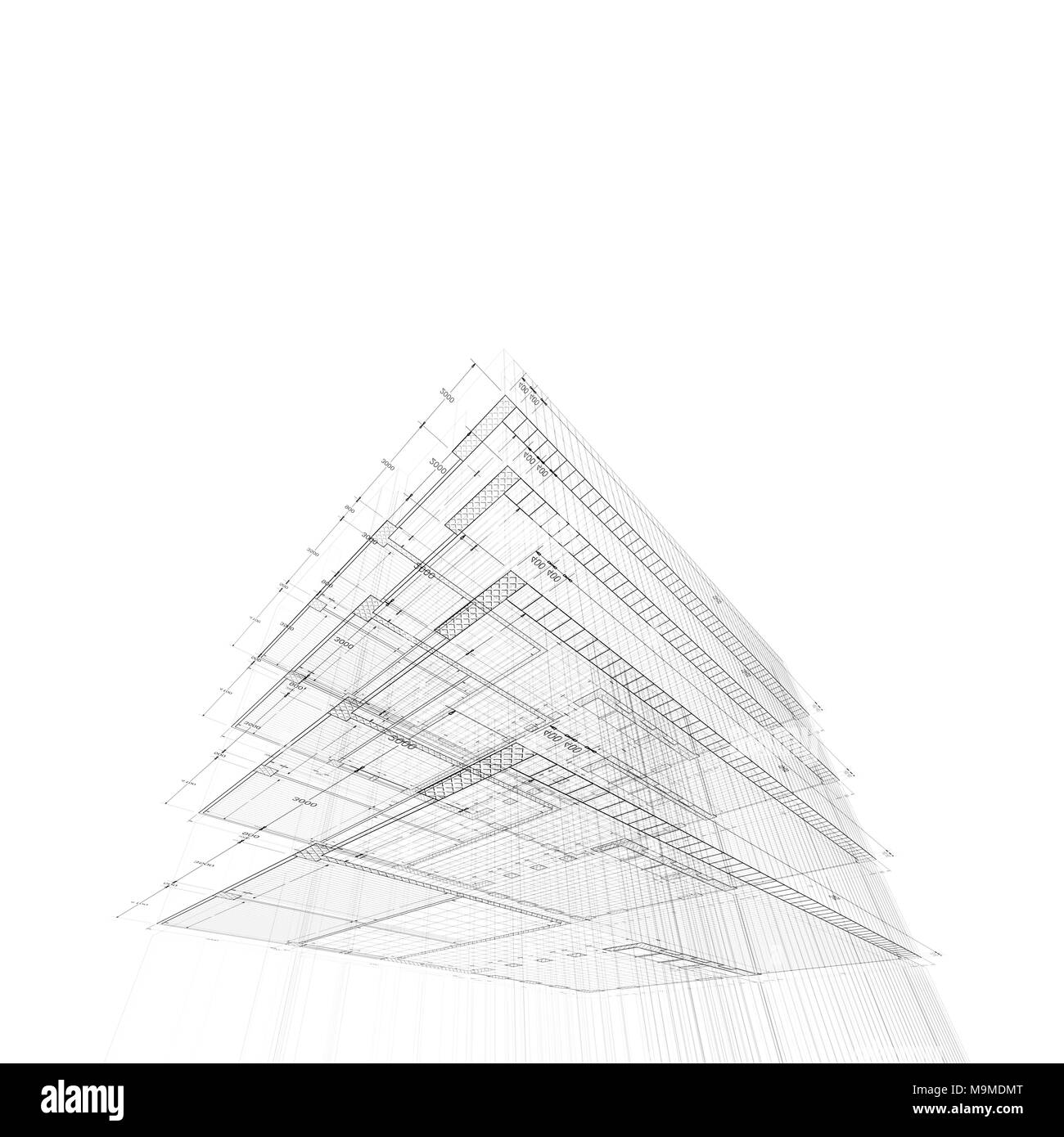 Construction plan directeur de l'architecture de rendu 3D Banque D'Images