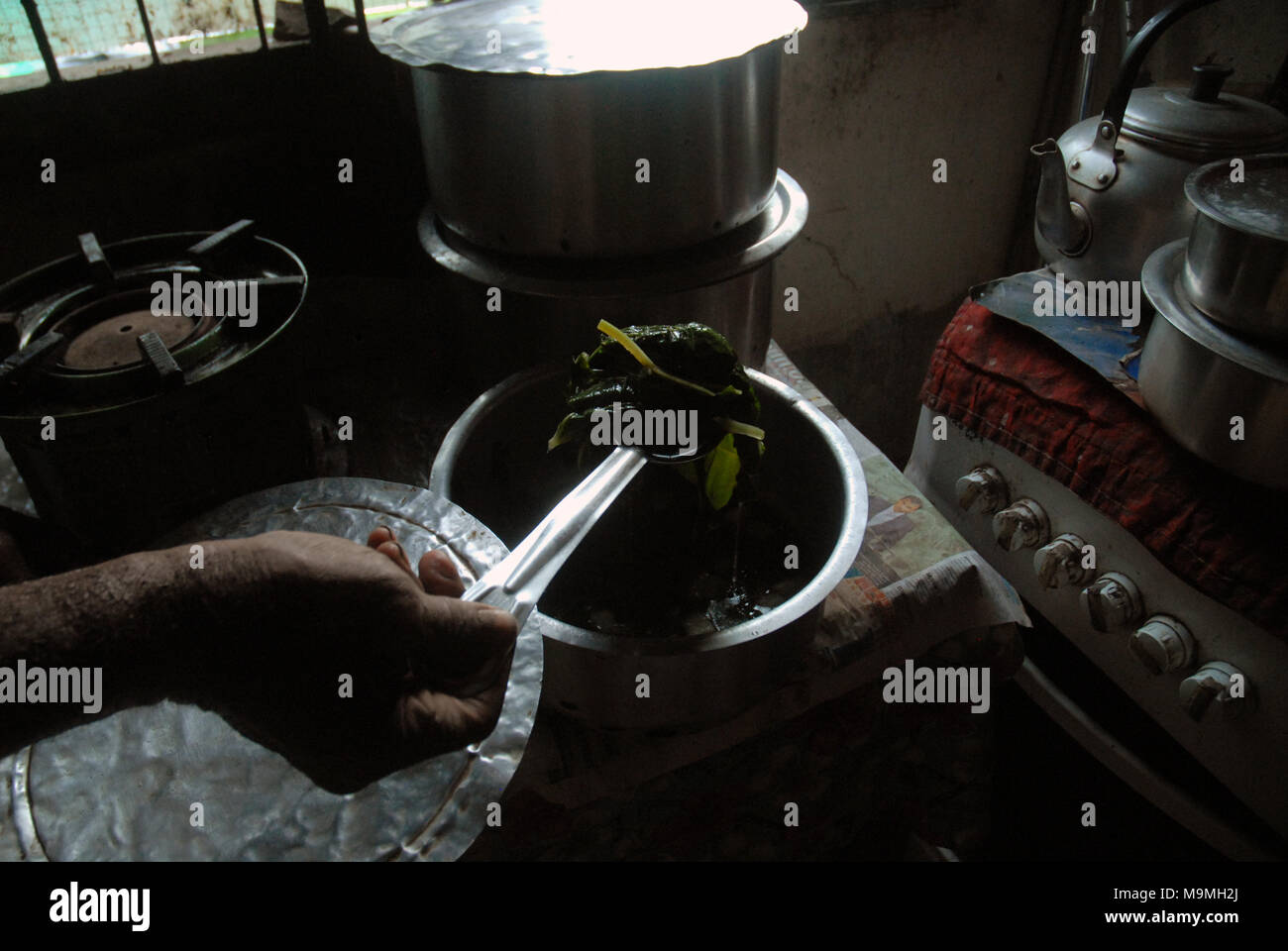 Casserole sur la cuisinière, Suva, Fidji. Banque D'Images