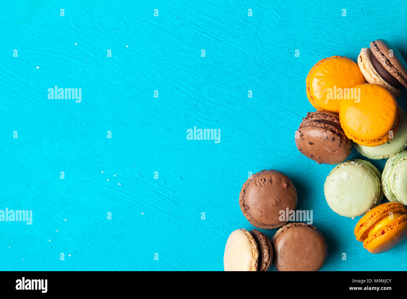 Assortiment de biscuits macaron Banque D'Images