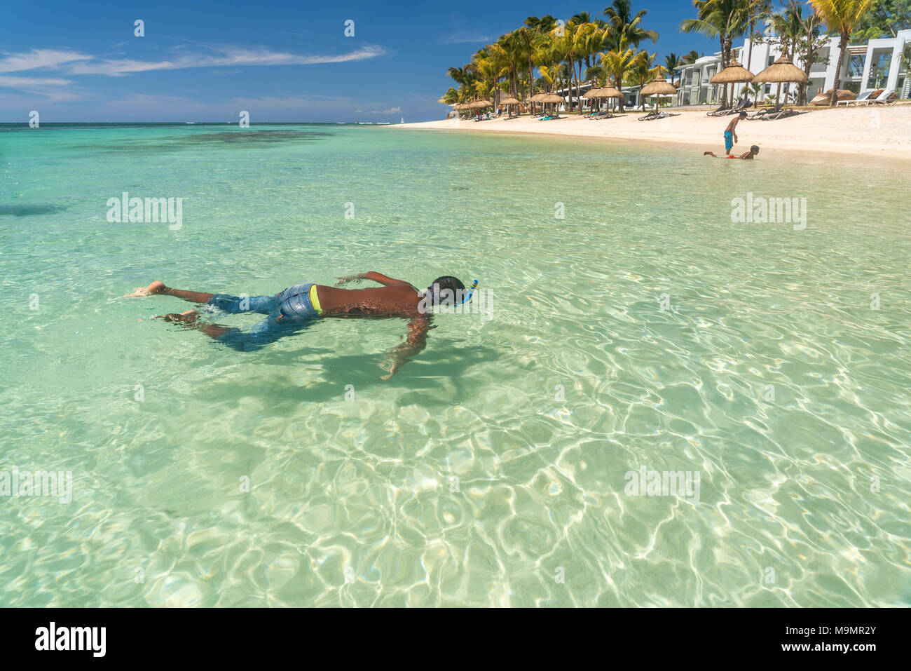 Plongée avec tuba dans la baie aux Tortues, l'île Maurice Banque D'Images, Photo Stock Plongée avec tuba dans la baie aux Tortues, l'île Maurice Banque D'Images, Photo Stock