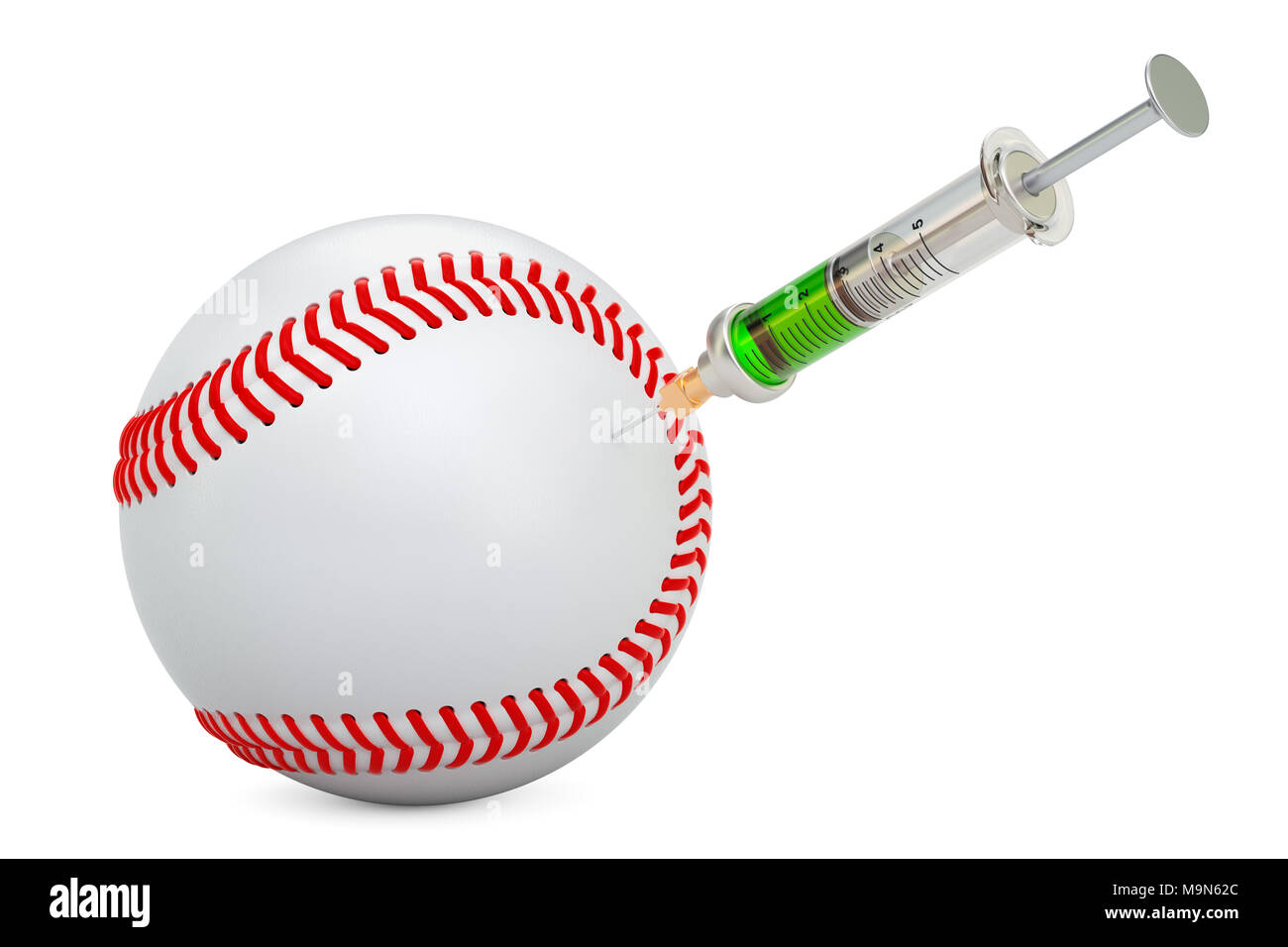 Les cas de dopage dans le baseball, rendu 3D concept Banque D'Images