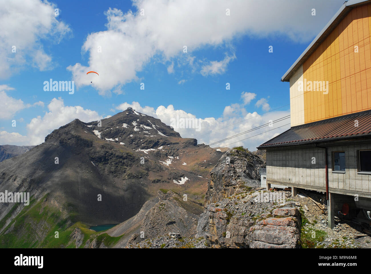 La montagne de Birg Schilthorn gare du téléphérique, Oberland Bernois, Suisse Banque D'Images