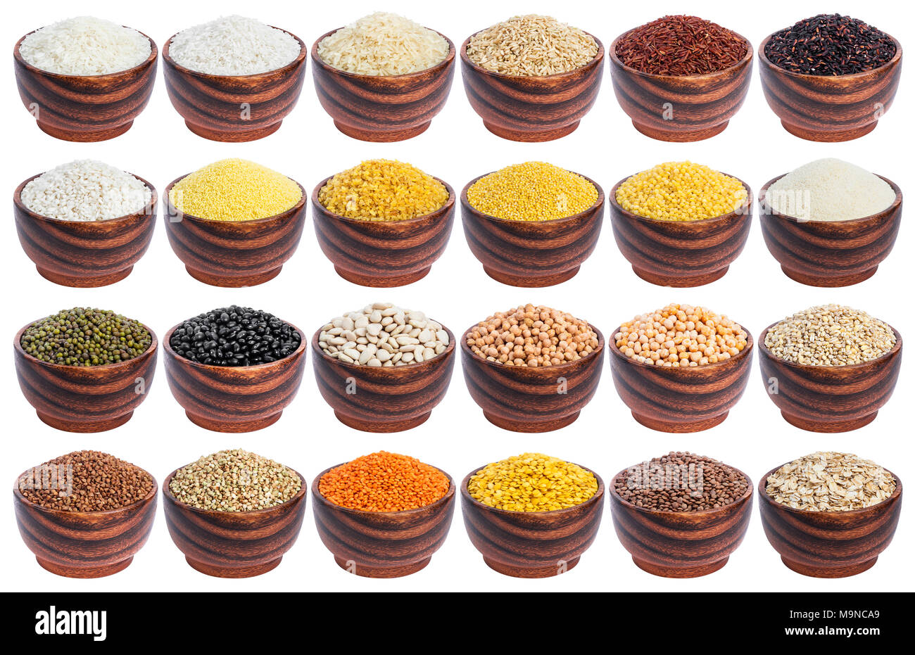 Différents grains isolé sur fond blanc Banque D'Images