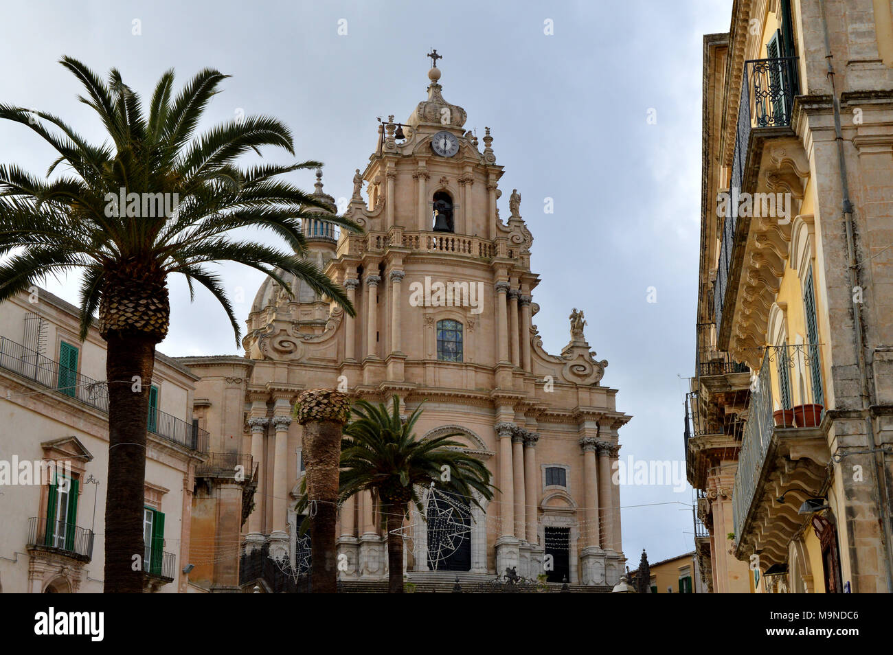 Duomo de San Giorgio Façade, Ragusa Ibla, Sicile, Italie Banque D'Images