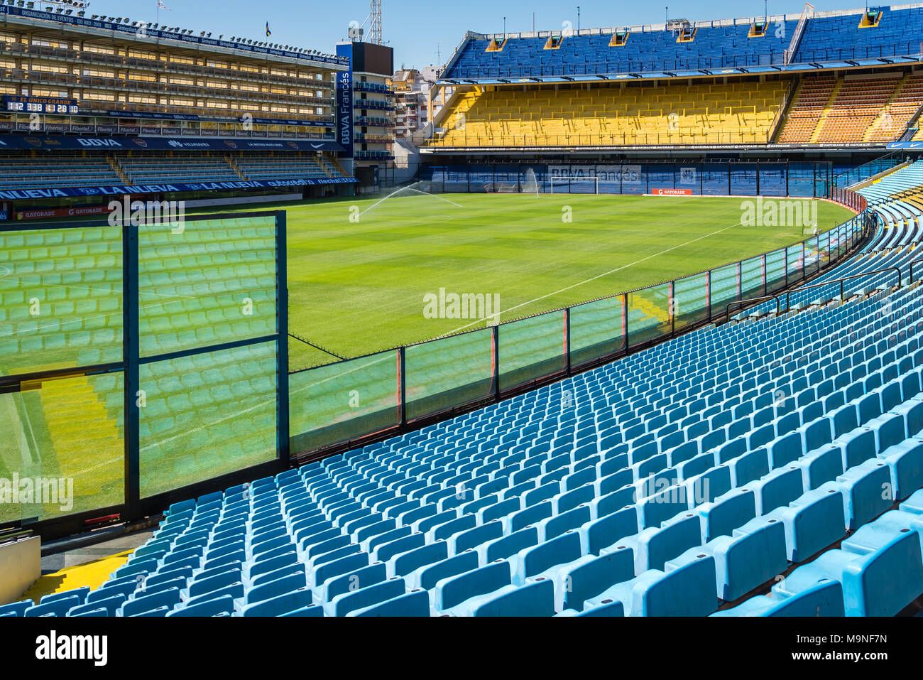 La Bombonera, accueil à la masse de Boca Juniors football club, Buenos Aires, Argentine Banque D'Images