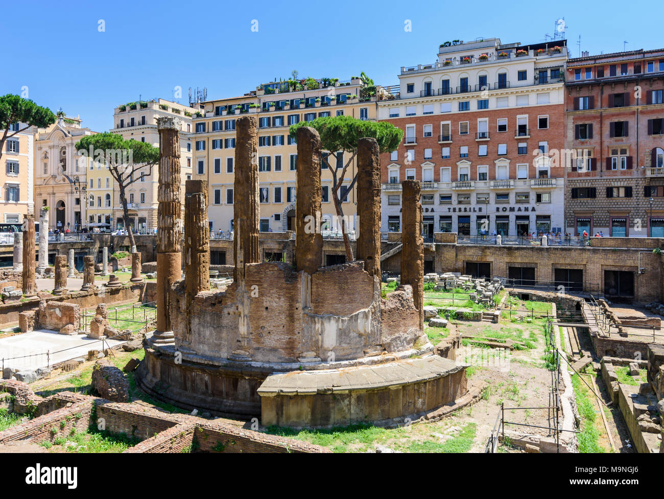 Vestiges romains dans le Largo di Torre Argentina, Rome, Italie Banque D'Images