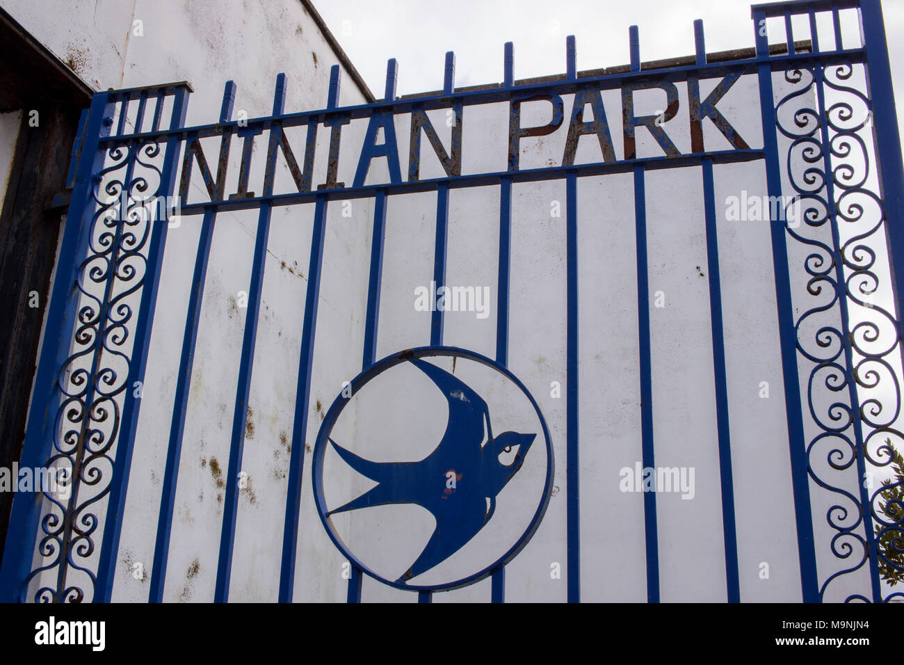 Ninian Barrières au Cardiff City Stadium Banque D'Images