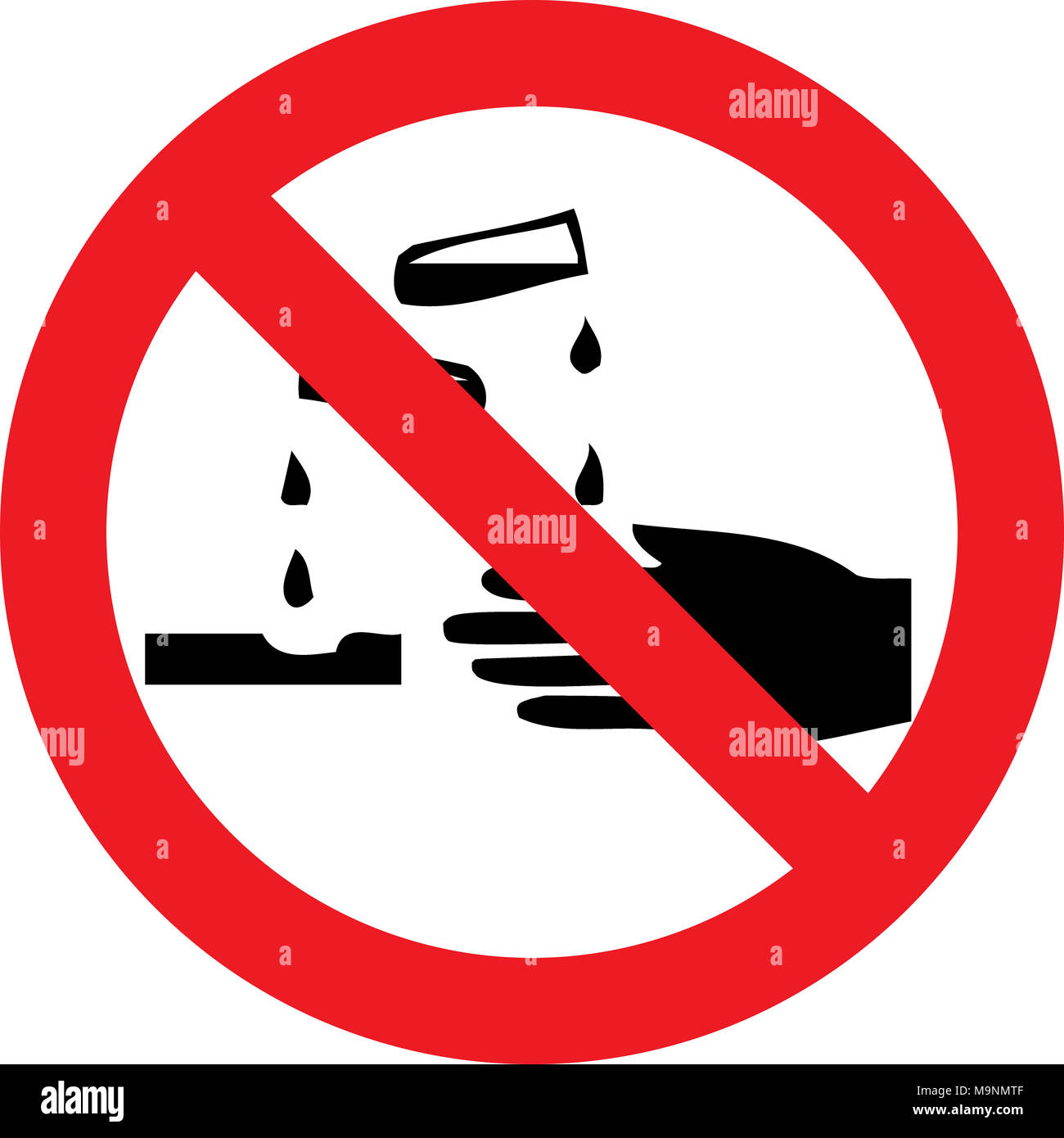 Pas de substances corrosives admis sign Banque D'Images