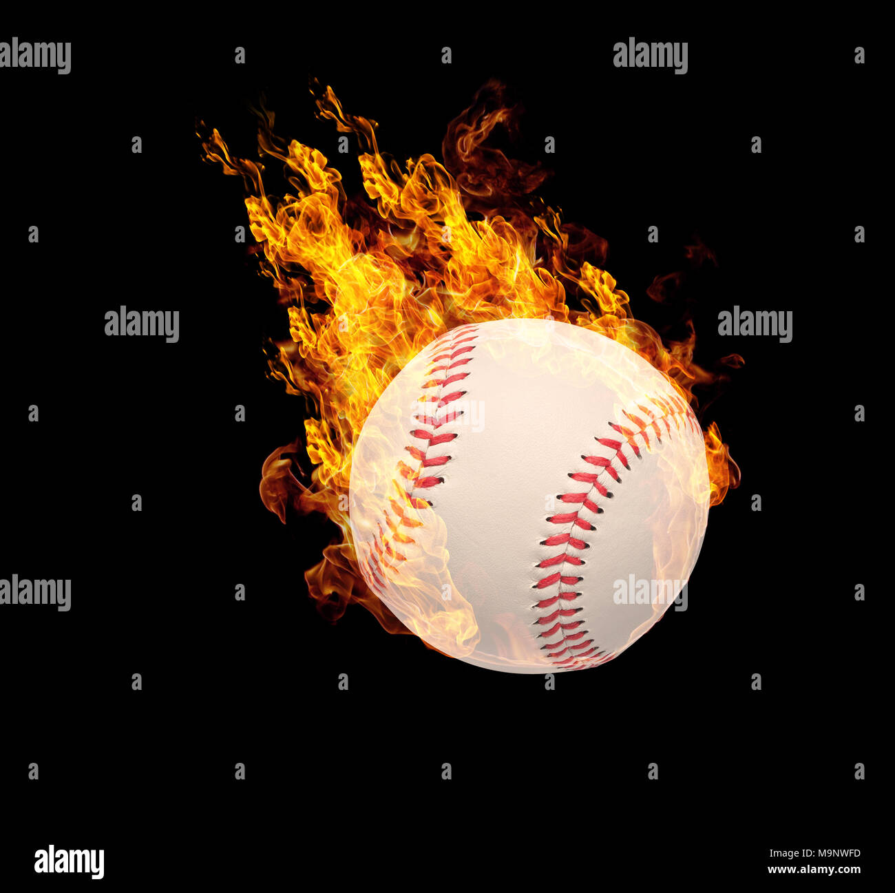 Effet boule de feu sports isolé sur blanc, 3D render. Banque D'Images