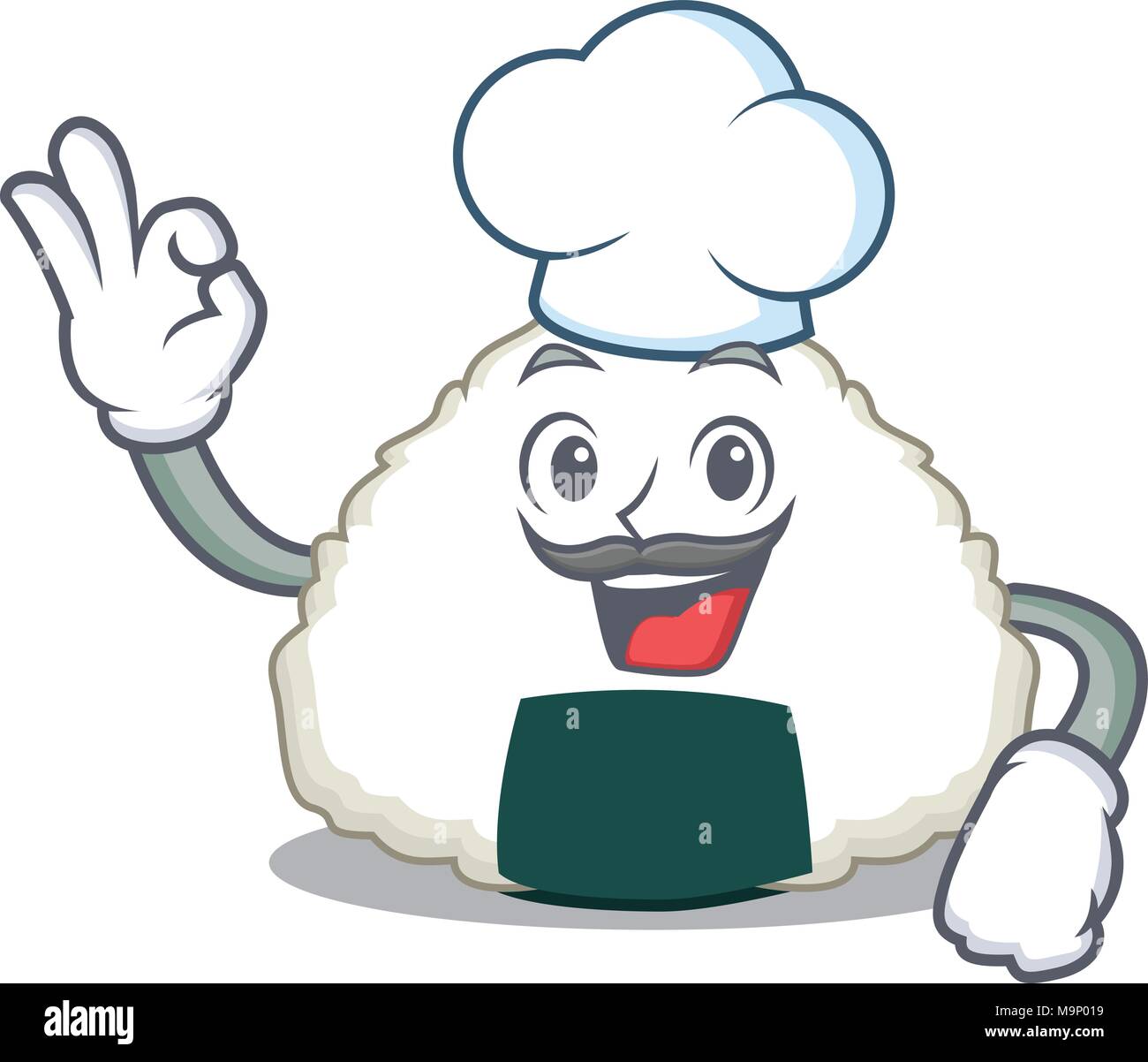 Onigiri Chef cartoon style de caractères Illustration de Vecteur