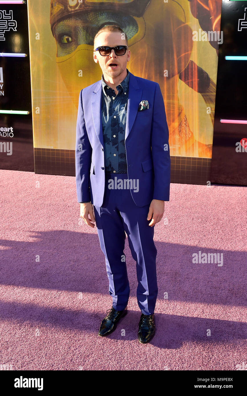 Simon Pegg assiste au joueur un 'Prêt' en première mondiale au Théâtre Dolby Hollywood le 26 mars 2018 à Los Angeles, Californie. Banque D'Images