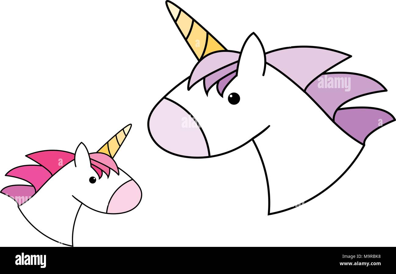En tête de licorne Cute vector art design Illustration de Vecteur