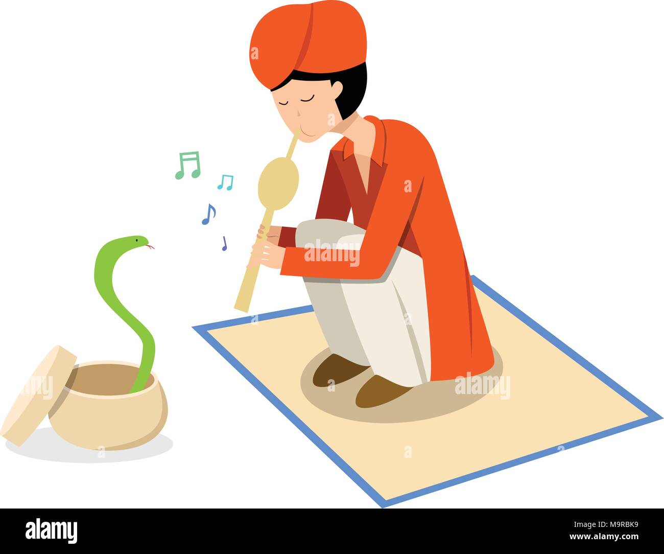 Charmeur De Serpent Et Cobra Dans Television Vector Art Design Image Vectorielle Stock Alamy
