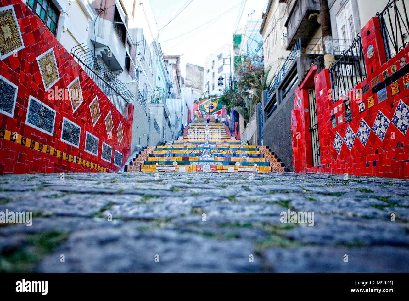 Escadaria Selar-n, également connu sous le nom de l'elaron "étapes", est un ensemble d'étapes de renommée mondiale à Rio de Janeiro, Brésil. Ils sont l'oeuvre d'origine chilienne arti Banque D'Images