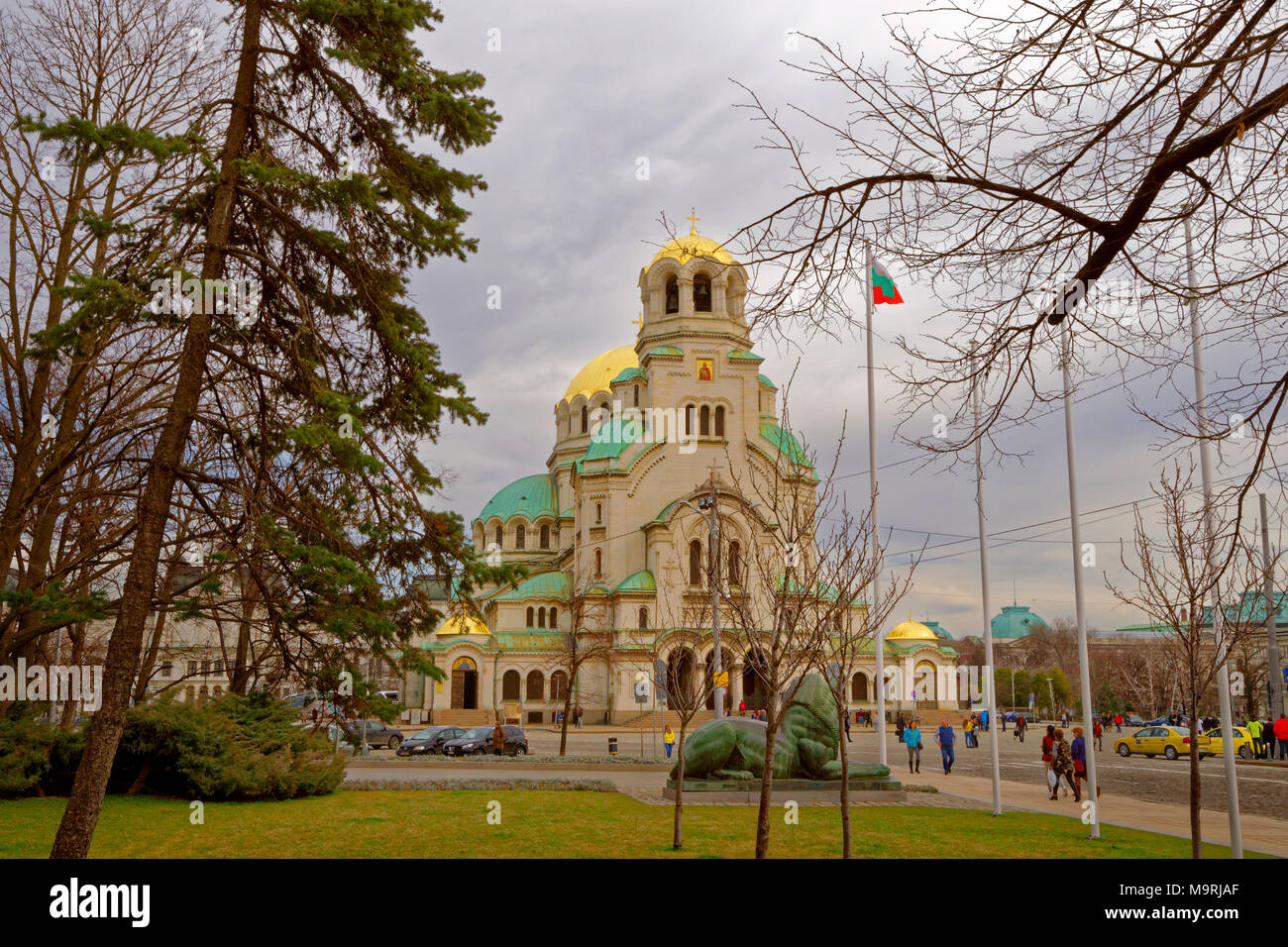 Le fleuve Alexandar Nevski Cathédrale Orthodoxe dans centre-ville de Sofia, Bulgarie. Banque D'Images
