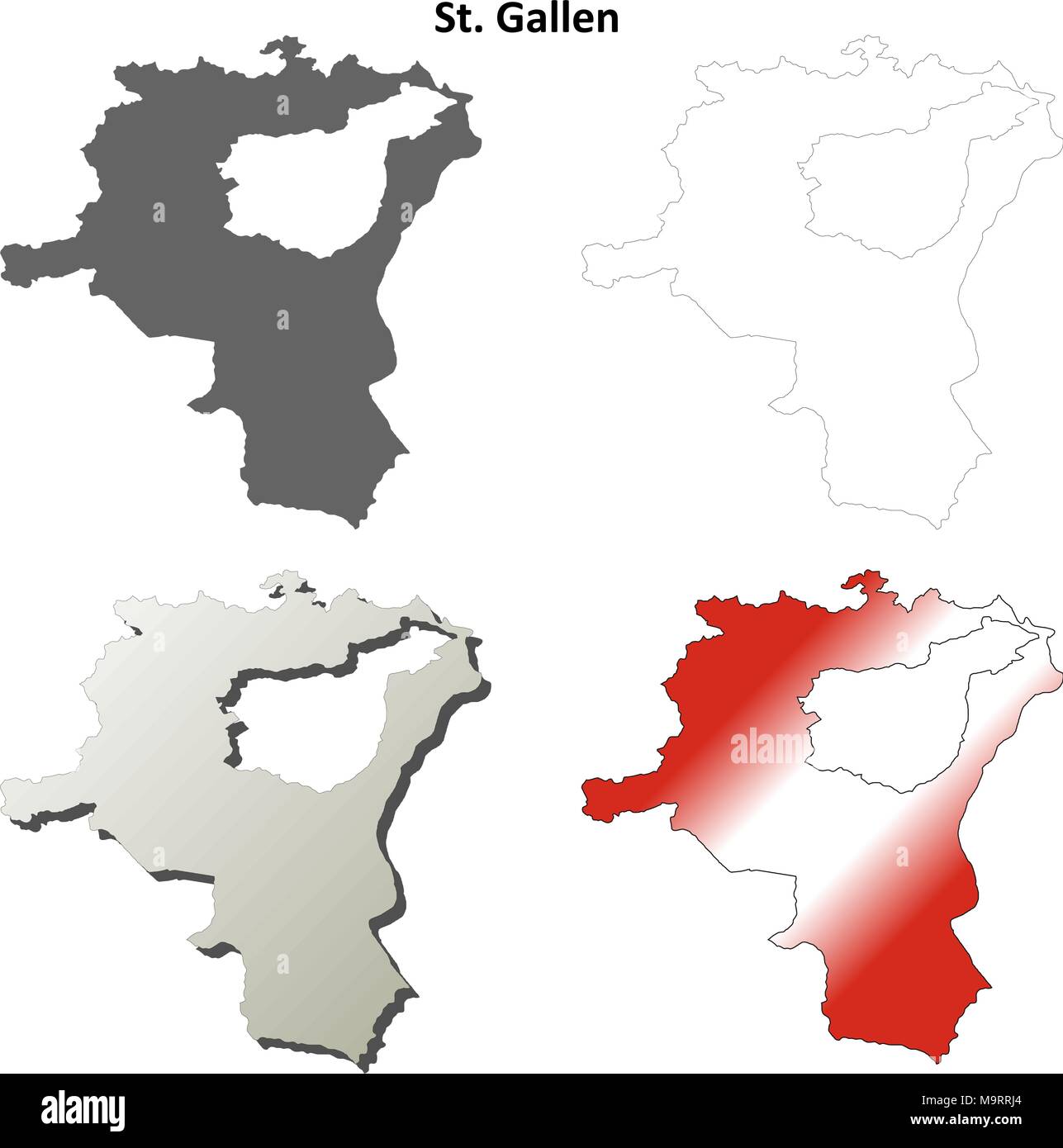 Vierge de Saint-gall plan détaillé de l'ensemble de cartes Illustration de Vecteur