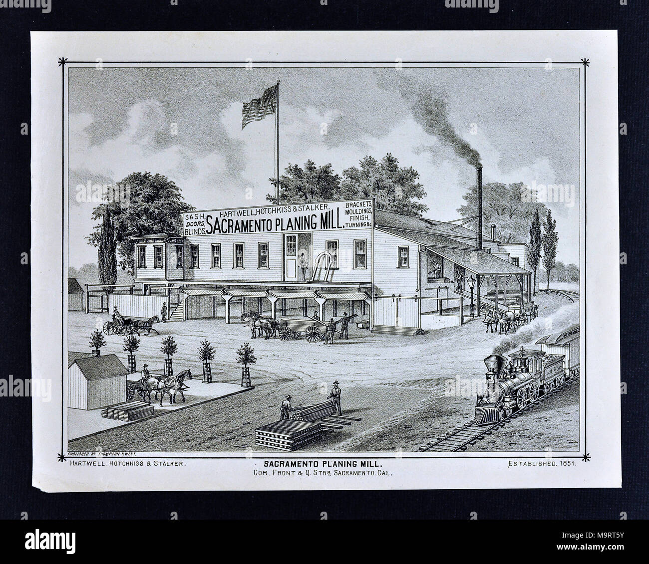 Comté de Sacramento en Californie - 1880 - Thompson & West Imprimer - Sacramento Raboterie Hartwell, Hotchkiss et Stalker Banque D'Images