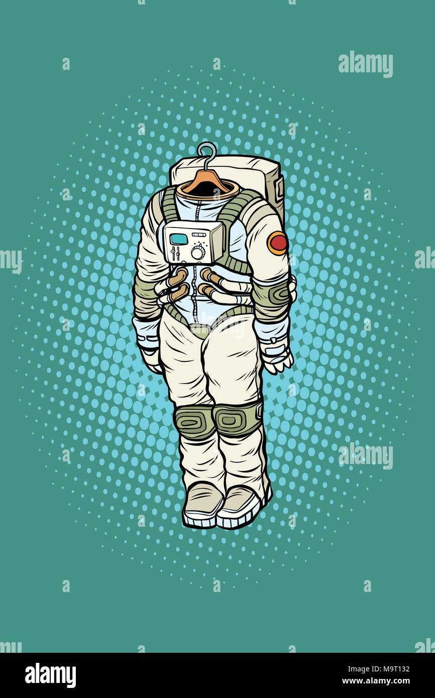 L'astronaute spacesuit accroché sur un cintre Illustration de Vecteur