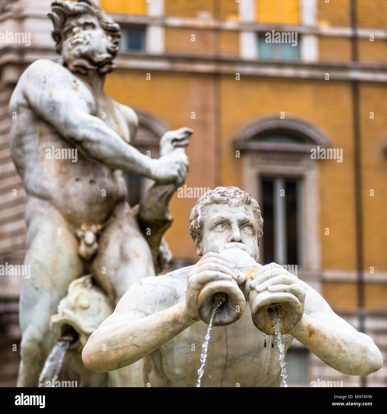 Fontana del Moro fontaine située à l'extrémité sud de la Place Navone à Rome, Latium, Italie, Europe. Banque D'Images