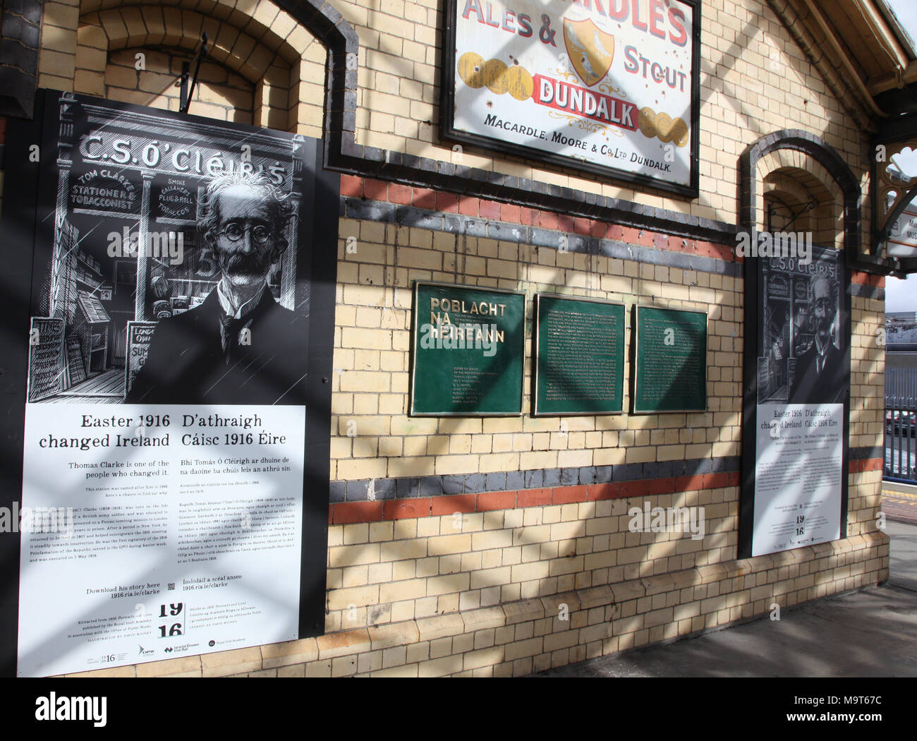 Commemortion de Thomas J. Clarke et l'Insurrection de Pâques 1916, Dundalk, Irlande Gare Clarke Banque D'Images